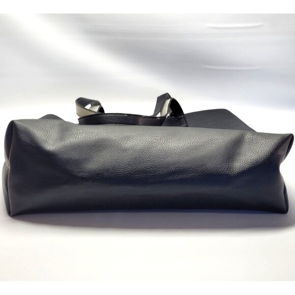 NWOT Stylish Women's Black/Silver Reversible Shoulder/Coin Purse Tote Bag 735 - Picture 7 of 8